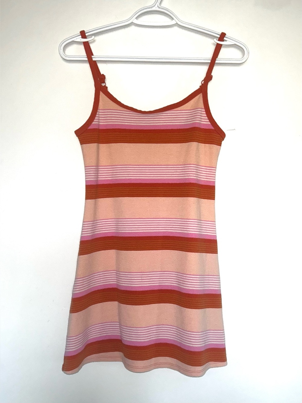 American Eagle Knit Cami Mini Dress Pink and Orange Striped Size XS